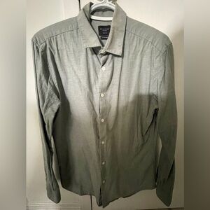 Men’s Light Green Selected Homme Button-Down Shirt Size Medium M Slim Fit